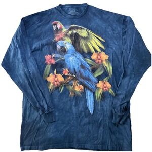 Parakeet Parrot Tropical Friends Blue The Mountain LS Tee Shirt‎ Adult 3XL NWOT